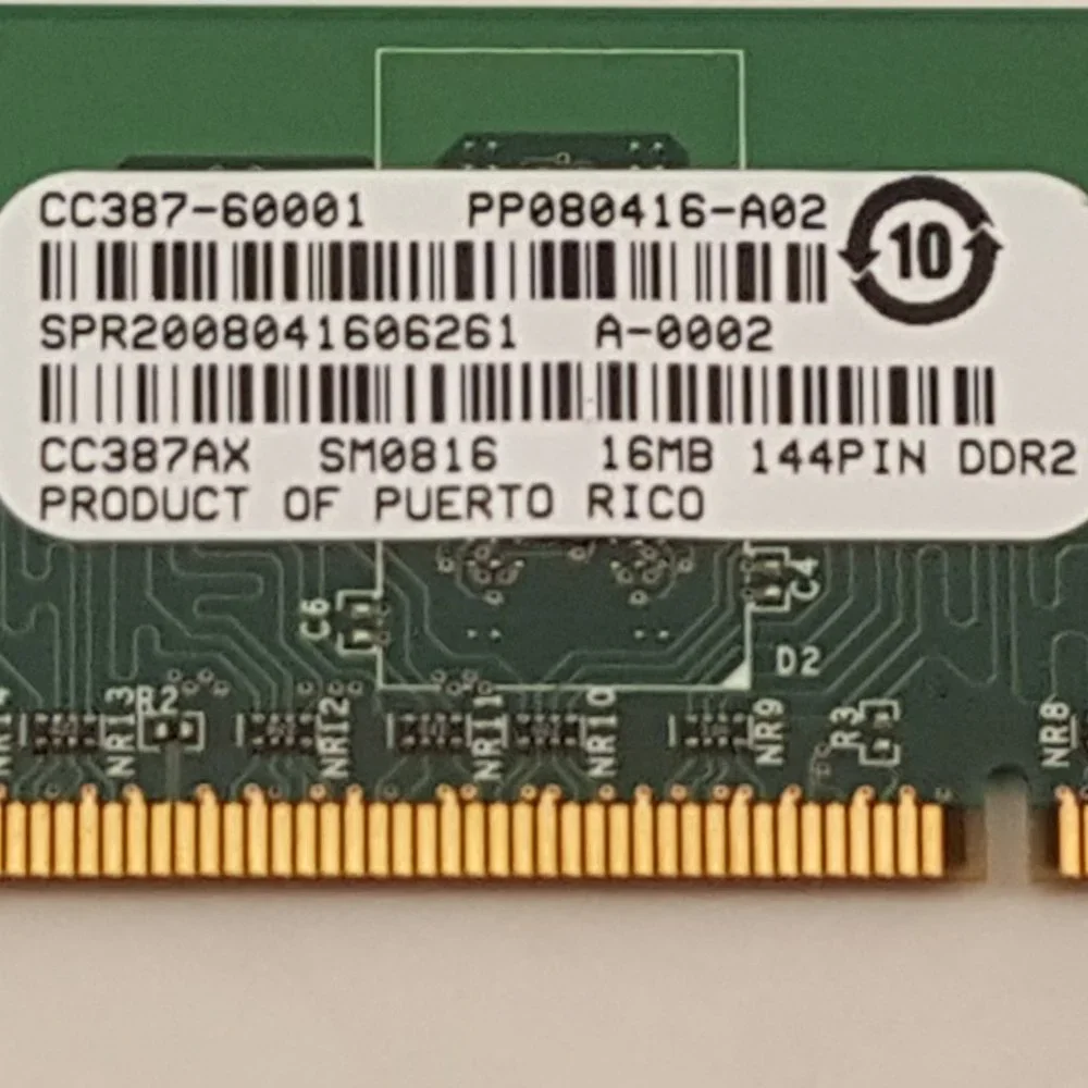 HP CC387AX 16MB 144-pin DDR2 SDRAM Memory Module HP LJ 3005 CC387-60001